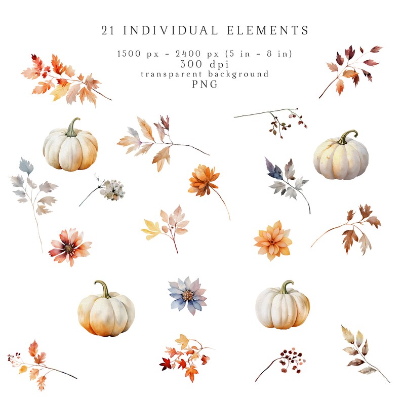 Autumn Clipart Watercolor Fall Leaves Floral Clip Art Wreath ...