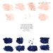 Blush Navy Watercolor Splashes Clipart Pink Blue Watercolor Washes Gold ...