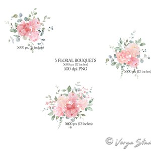 Pink Peonies Watercolor Flowers Clipart Blush Coral Floral Clip Art ...