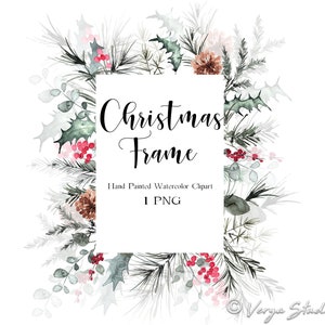 Weihnachtsrahmen Aquarell Weihnachten Clipart 1 Weihnachtsrahmen Rand Xmas Grün Fotorahmen Weihnachtskarten Winter Clipart Druckbare PNG
