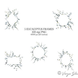 Watercolor Greenery Clipart Eucalyptus Frames Greenery Frames Wedding ...