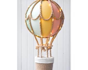 Hanging Mobile Colorful Hot Air Balloon with Pilot Man Nursery Decor Novelty Ornament