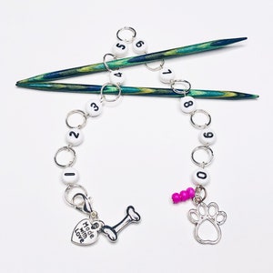 Dog Paw and Bone Knitting Chain Row Counter