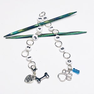 Dog Paw and Bone Knitting Chain Row Counter