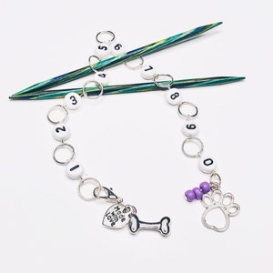 Dog Paw and Bone Knitting Chain Row Counter