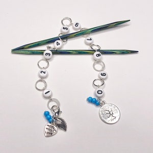 Tree of Life Charm - Blue - Knitting Chain Row Counter