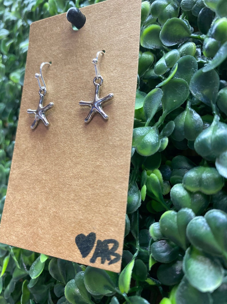Fashion Jewelry Statement Earrings Beach Vacation Silver Star Fish Earrings