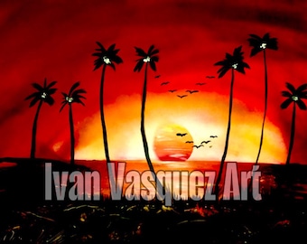 Tropical Blaze – Sunset Paradise RED