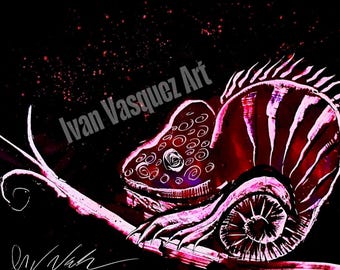 Cosmic Chameleon – Spray Paint Art on Canvas