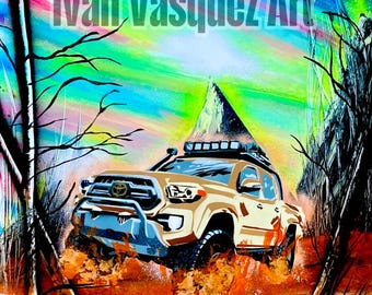 Built for Mud – Toyota Tacoma Off-Road Spray Paint Art | Original & Prints Available