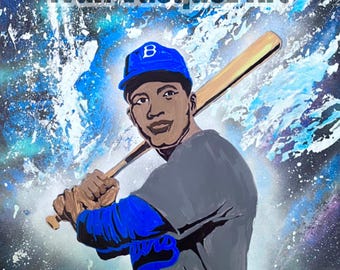 Jackie Robinson Breaking Barriers — Spray Paint Art