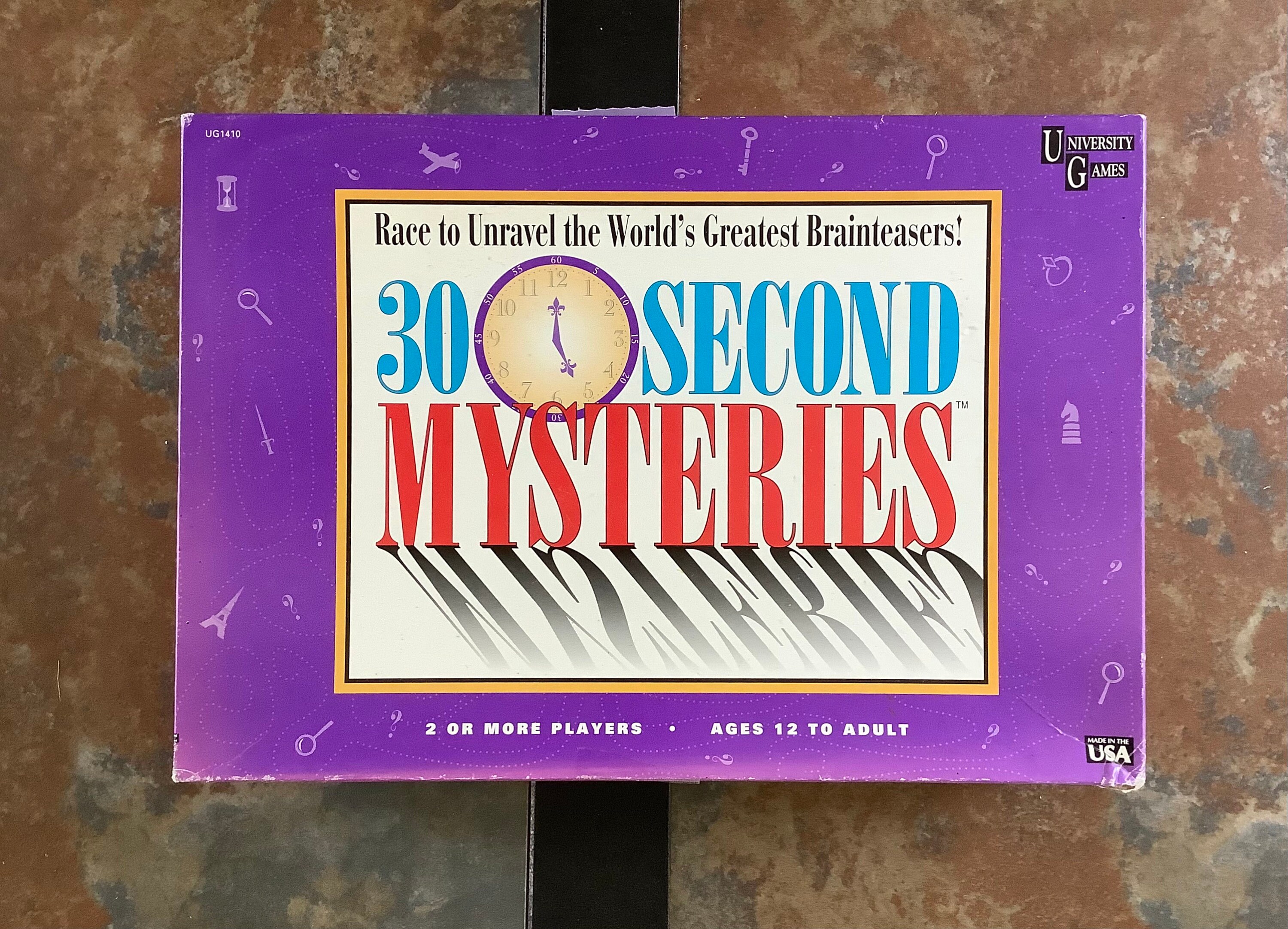 Vintage 1995 30 Second Mysteries game Etsy