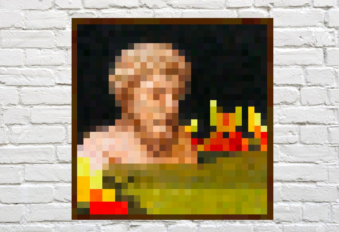 Bust Minecraft Painting Poster Digital Download Etsy