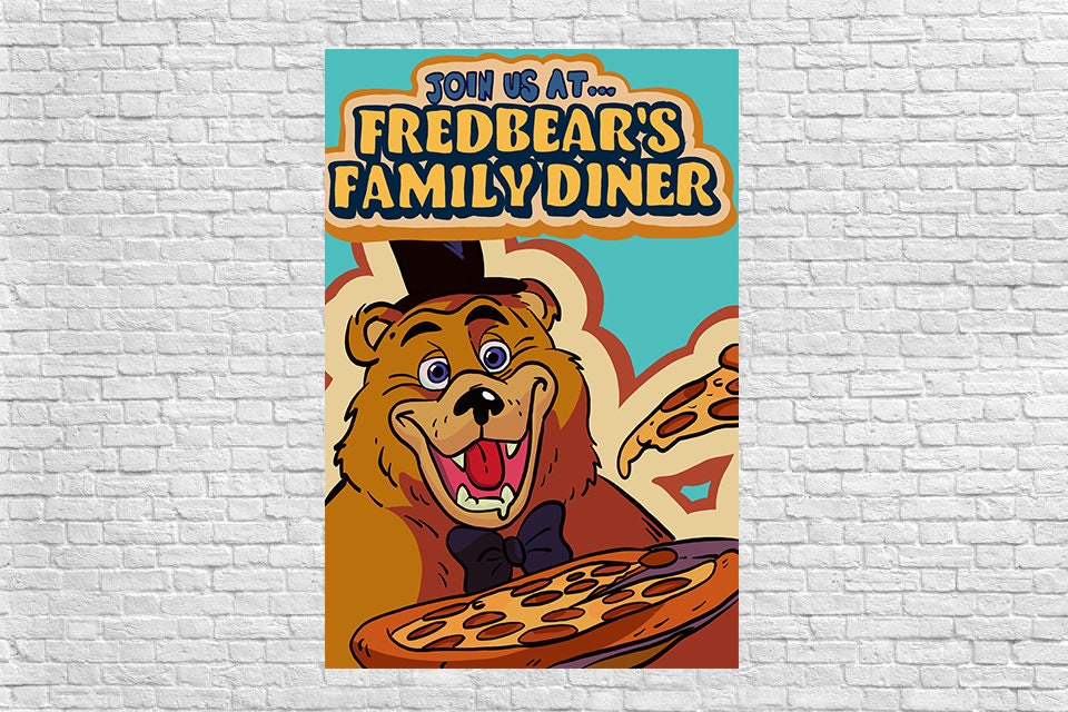  Fredbear's Family Diner 12x8 inch vintage metal tin logo  vintage metal logo fun home farm bathroom bar art wall decoration bedroom  Parlor cafe vintage poster : Home & Kitchen