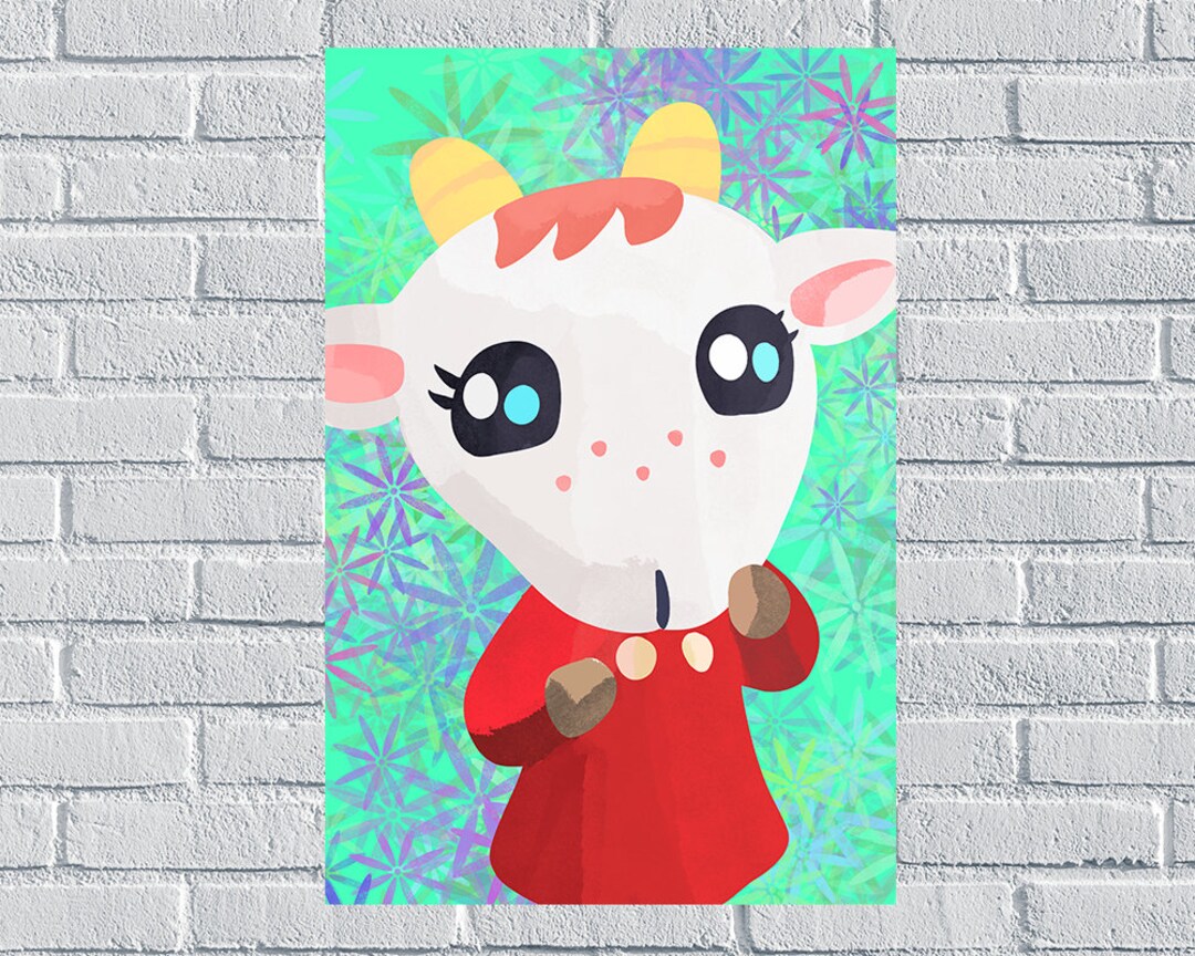 CHEVRE Animal Crossing New Horizons Harvs Island Villager Poster Etsy