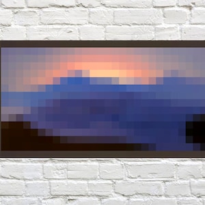 Sonnenuntergang Minecraft Malerei Digital Download Print Out Poster
