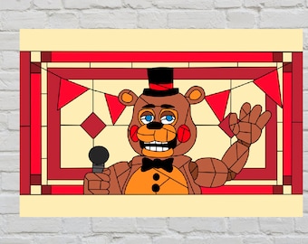 FREDDY STAINED GLASS Five Nights at Freddy's Poster