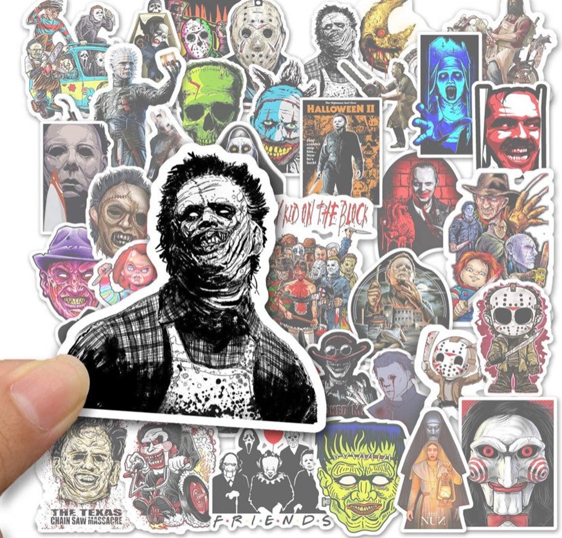 Horror Stickers 50 Pcs. Halloween Themed Terror Horror Movie Etsy