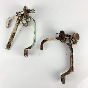 Pair Antique Old Metal Barn Door Handle Thumb Latch Hardware Parts Chippy Farm, Salvaged Hardware