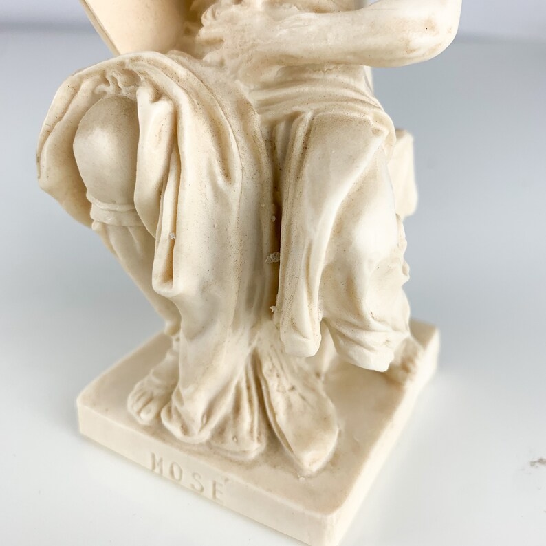 Vintage Italy Michelangelo Horns of Moses 10 Commandments Sculpture