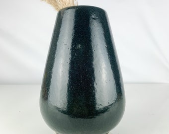 Vintage American Studio Pottery Black Ring Vase Heavy Clay, vintage studio pottery, art pottery, pottery vase