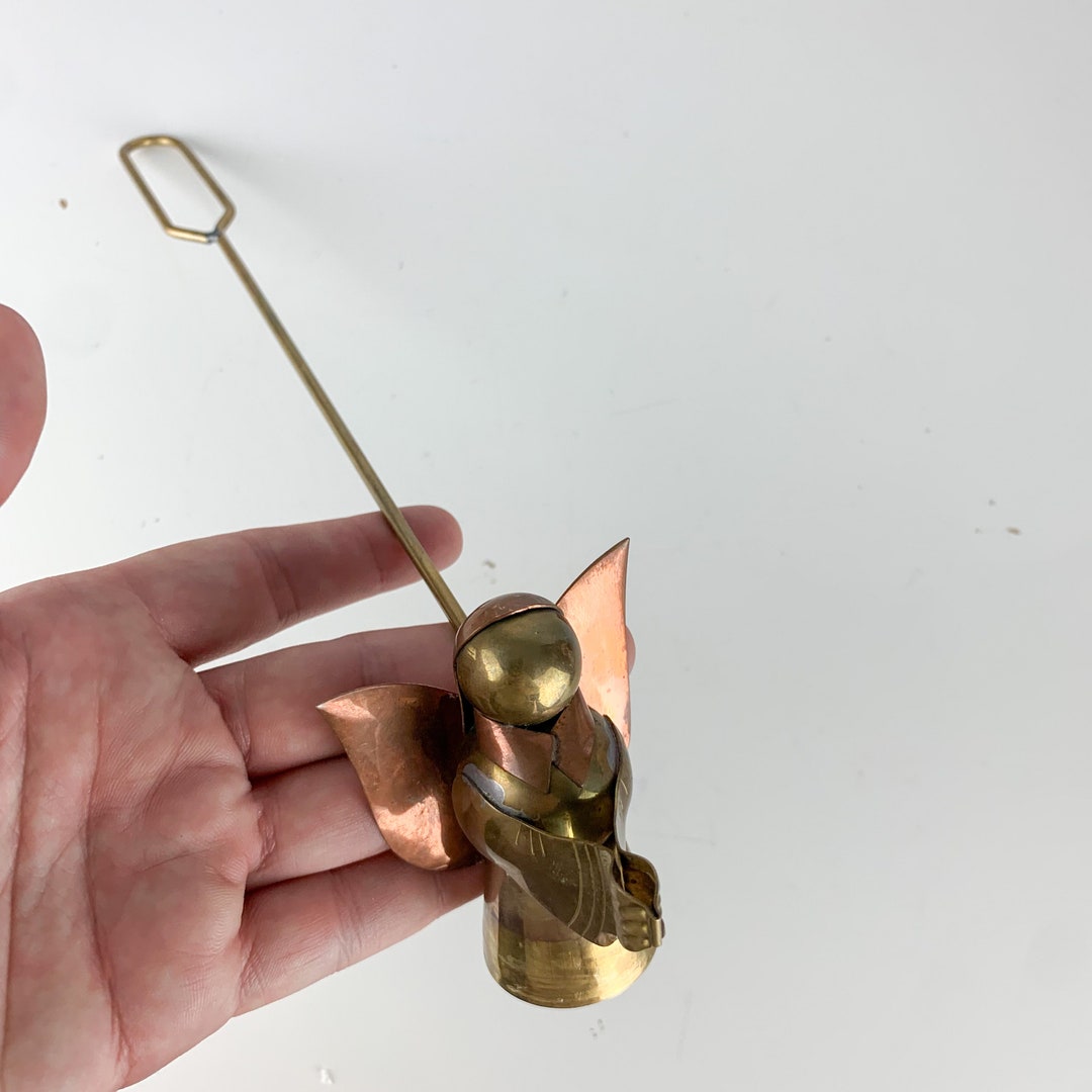 Vintage Brass Copper Angel Candle Snuffer Christmas Holiday Classic