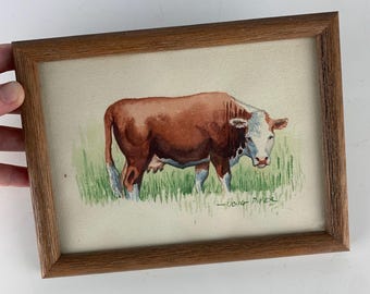 Vintage Doug Pifer Original Cow Pasture Landscape Farmhouse Art Signed Framed, vintage art, gallery wall, vintage painting, western art