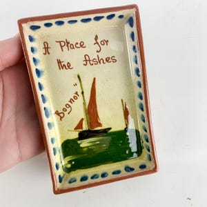 Vintage Torquay Motto Ware Souvenir Pottery  Ashtray Bognor Sailboat Nautical, coastal decor