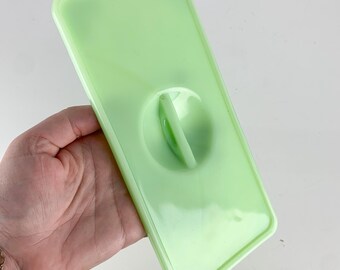 Original Jeannette Jadeite Replacement Lid Refrigerator Dish Retro Kitchen, vintage milk glass, kitschy kitchen