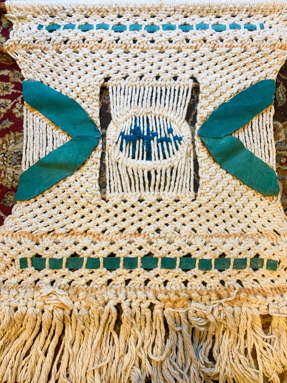 小物入れ 70s Weaving Textile Wall Art Large Vintage 70s Wall Hanging Art Weaving Tapestry Macrame Hippie