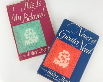2 Vintage Books Never a Greater Need This Is My Beloved Walter Benton Poetry, Hardcover, classic pottery book