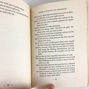 May include: A vintage book with a yellowed page open to a chapter titled "There's Always an Ubblebub". The text describes a social gathering with a hostess, guests, and a woman named Miss Ubblebub.