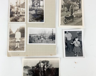 Vintage Lot Black White Farm Kids Bikes Flowers Rural Photos, old black and white photos