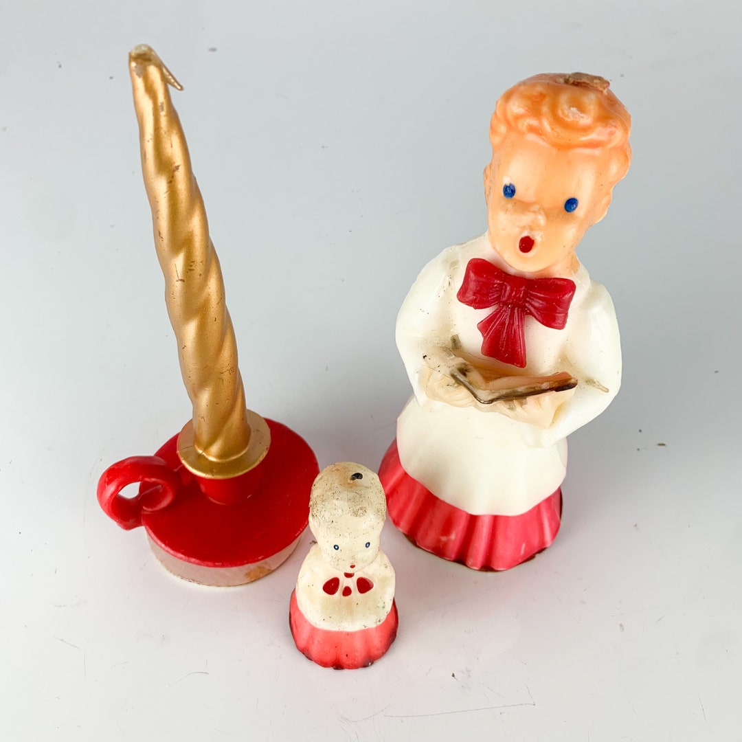 3 Vintage Gurley Santa Christmas Candles Choir Kids Candle Etsy