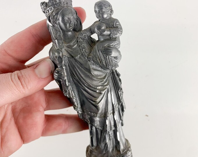 Vintage Our Lady of Notre Dame Paris Religious Statue Figure Metal ...