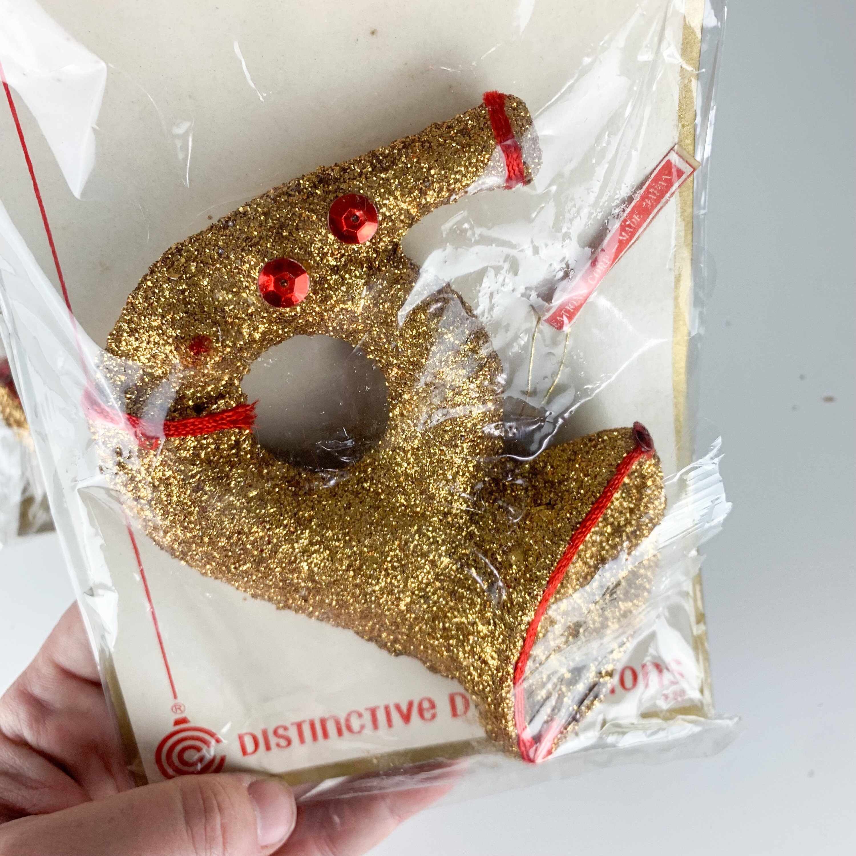 Glitter Instruments 2 Vintage Glitter Musical Instrument Christmas Creations Mid Century ...