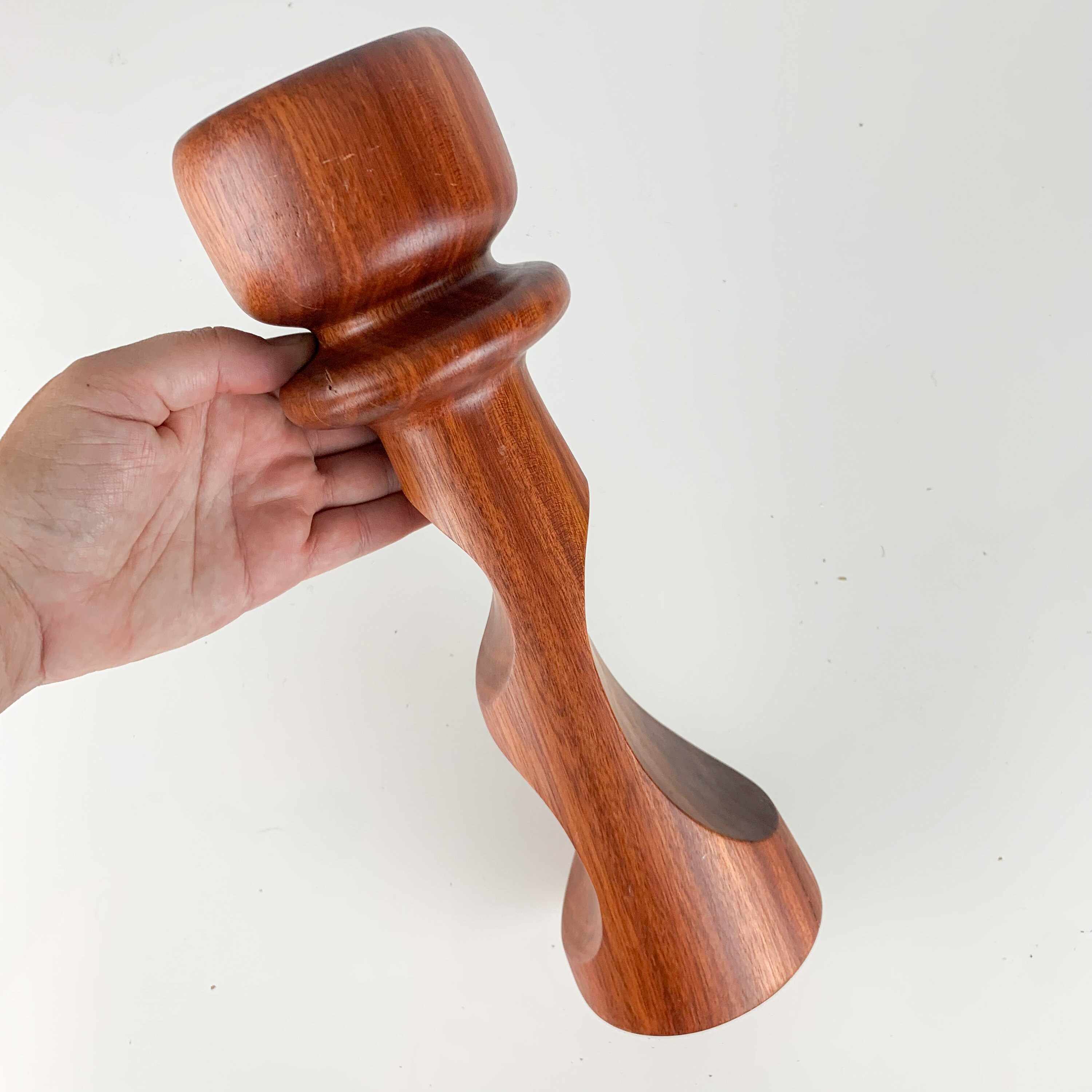 Vintage Mid Century Modern Wooden Teak Wood Candle Holder Mcm Boho ...