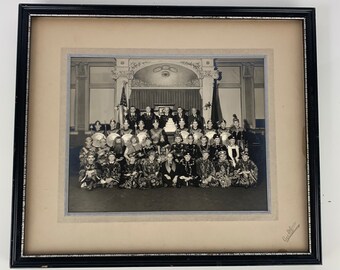 Rare Vintage 40s B&W Masonic Photograph Framed Play Ritual Fraternal Free Mason, old black and white photo