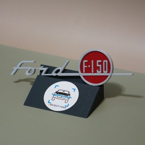 1955 Ford F150 Hood Emblem Silver and Red- 3D Printed - Project Howe