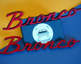 Para emblematów Bronco w dwóch kolorach - dwukolorowe - drukowane w 3D - Project Howe