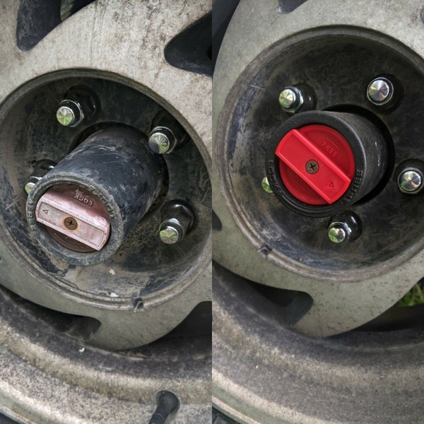 TopHat Ford 4x4 Hub Knob Replacement Pair - RED 3d Printed