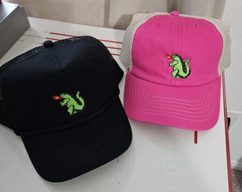 Godzilla embroidered Hat baseball cap 8 bit godzilla