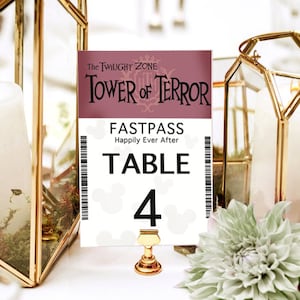 Printable Theme Park Wedding Table Number Templates Fillable