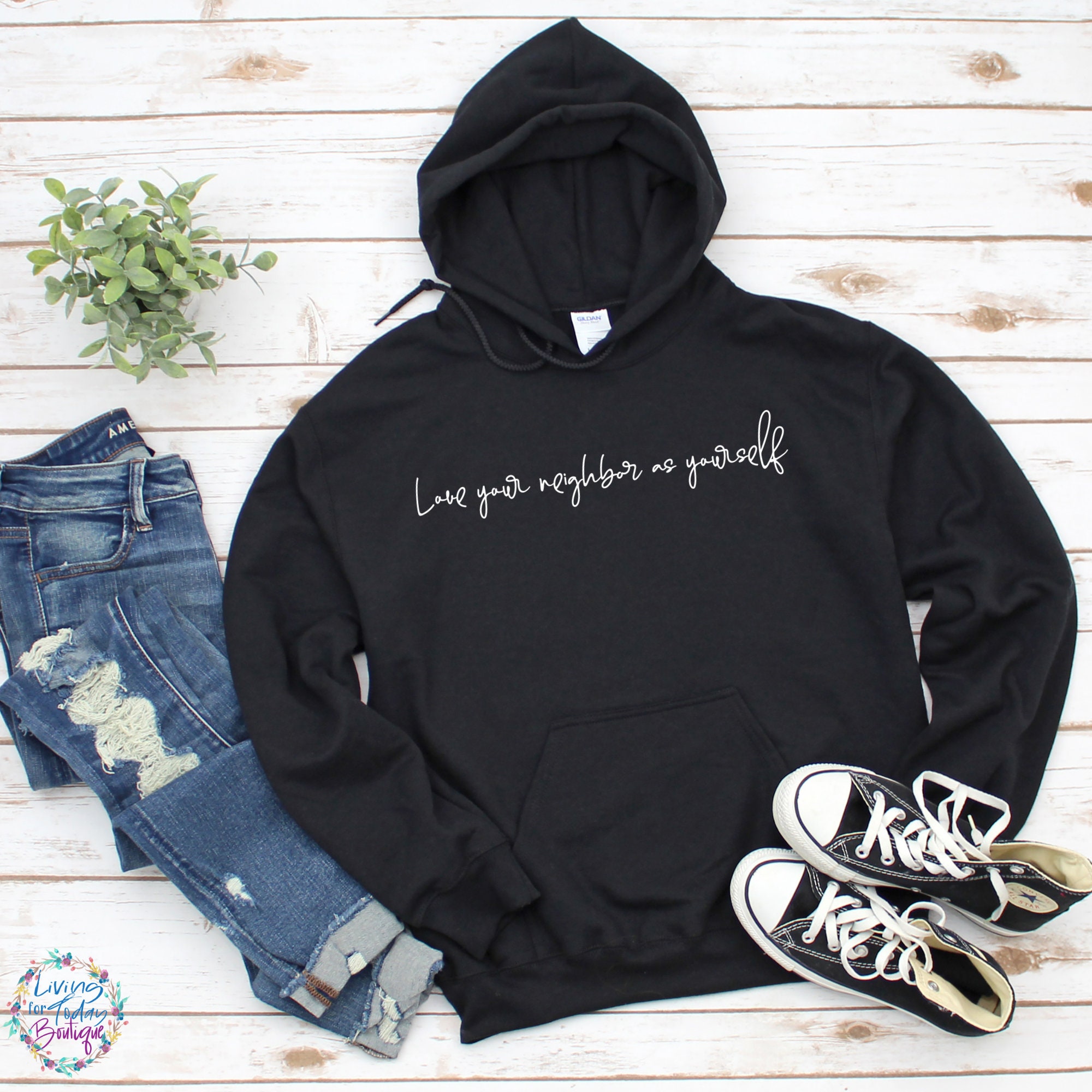 Love Your Neighbor as Yourself Hoodie Christian Apparel - Etsy