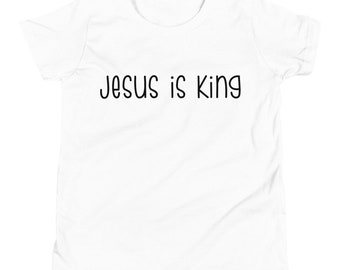 Jesus Is King Shirt, Christian Apparel, Christian Youth Shirt, Religious Clothes, Shirt for Boys, God tshirt, Children shirt,Christian Shirt