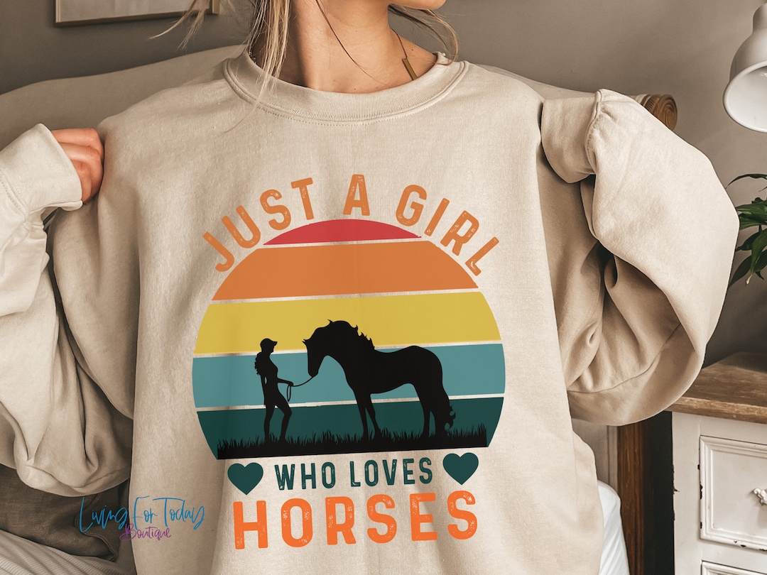 Girls horse sweater cheap