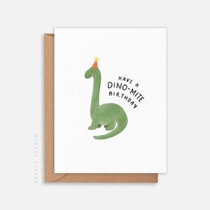 de voeux d'anniversaire | Anniversaire de dinosaure dinosaure - BIR013