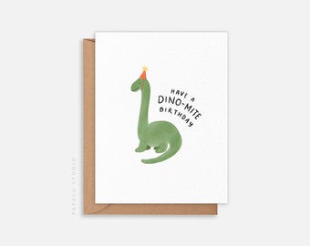 Birthday Greeting Card | Dinosaur Have a Dinomite Birthday  - BIR013