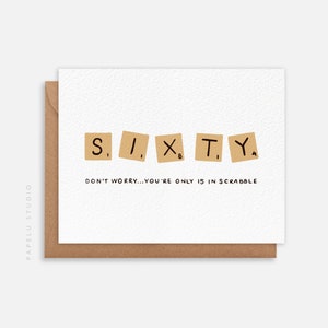 de voeux d'anniversaire | 60e anniversaire de Scrabble Milestone - BIR014