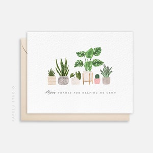 Carte de voeux de maman végétale | Carte d'anniversaire pour maman | Fête des Mères | Merci de m'avoir aidé à grandir - MOM003